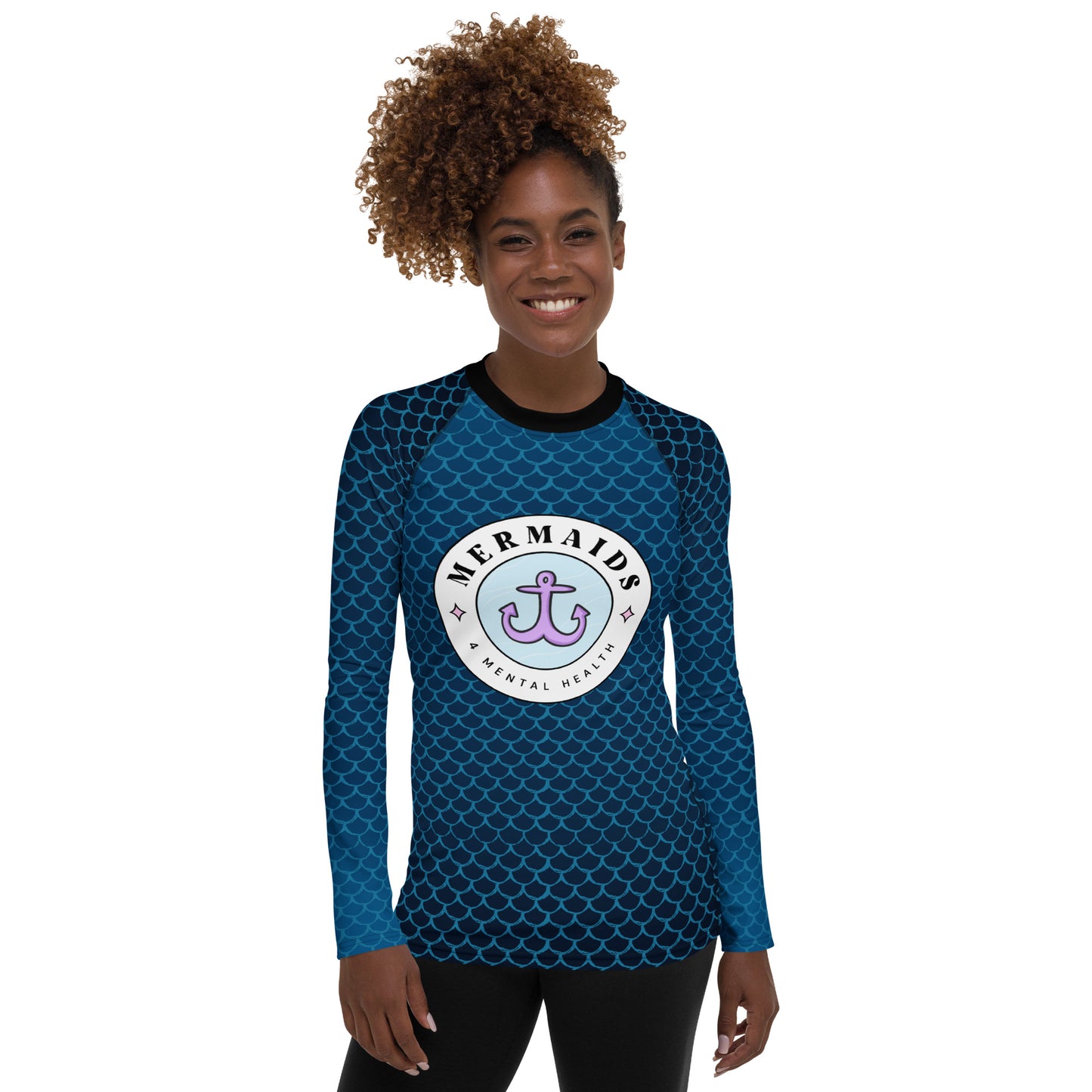 Mermaids 4 Mental Health Women's Rash Guard