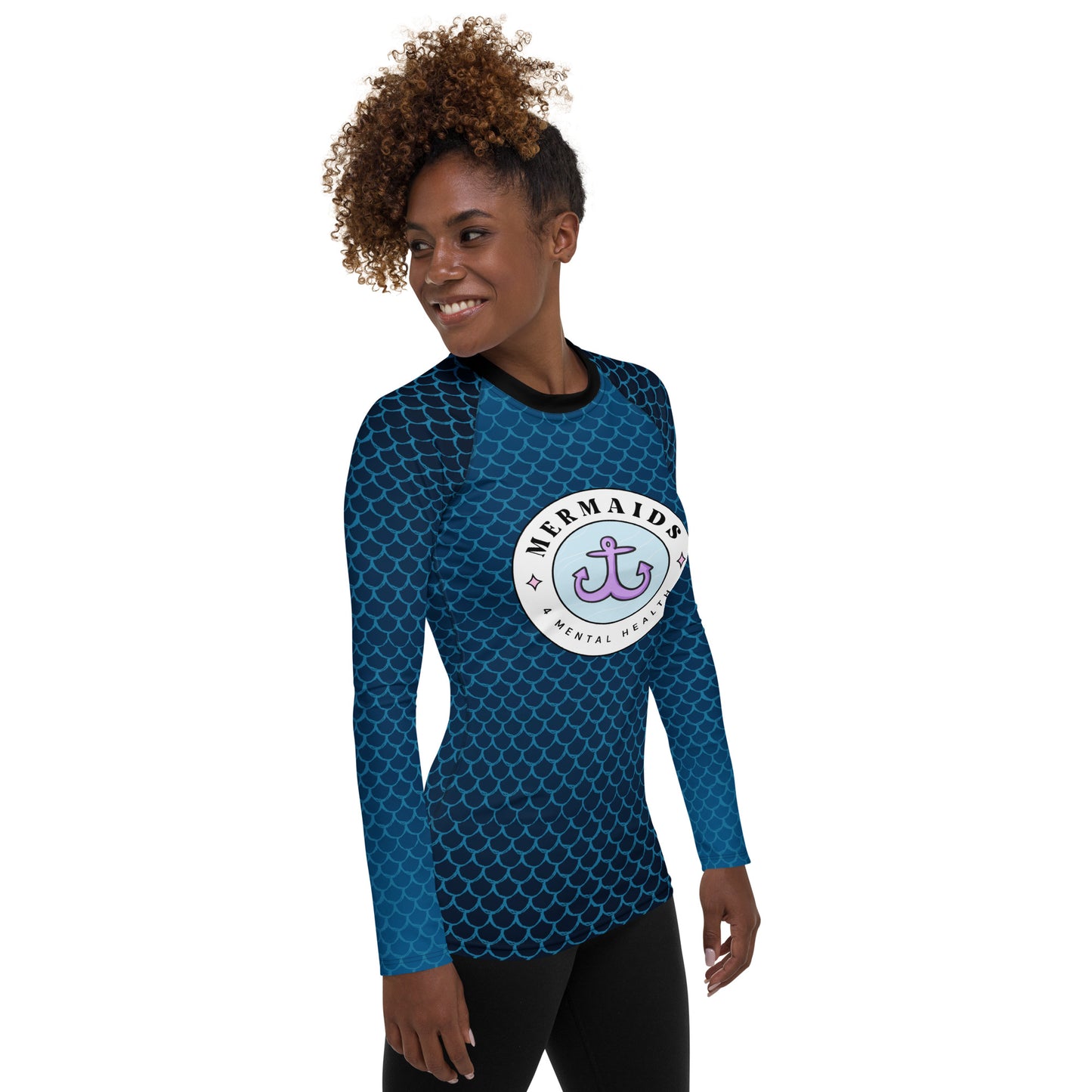 Mermaids 4 Mental Health Women's Rash Guard