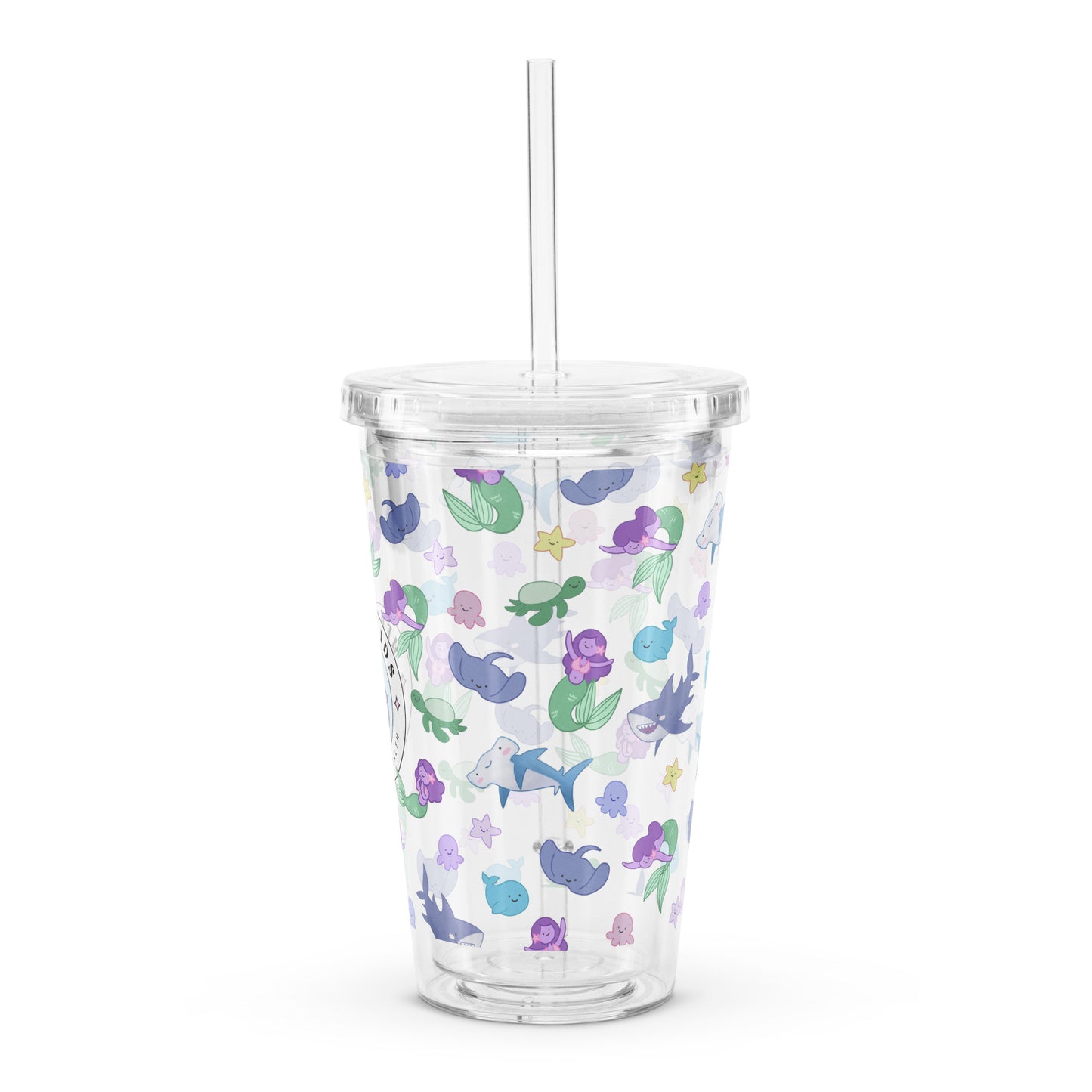 Mermaids 4 Mental Health - Clear plastic tumbler