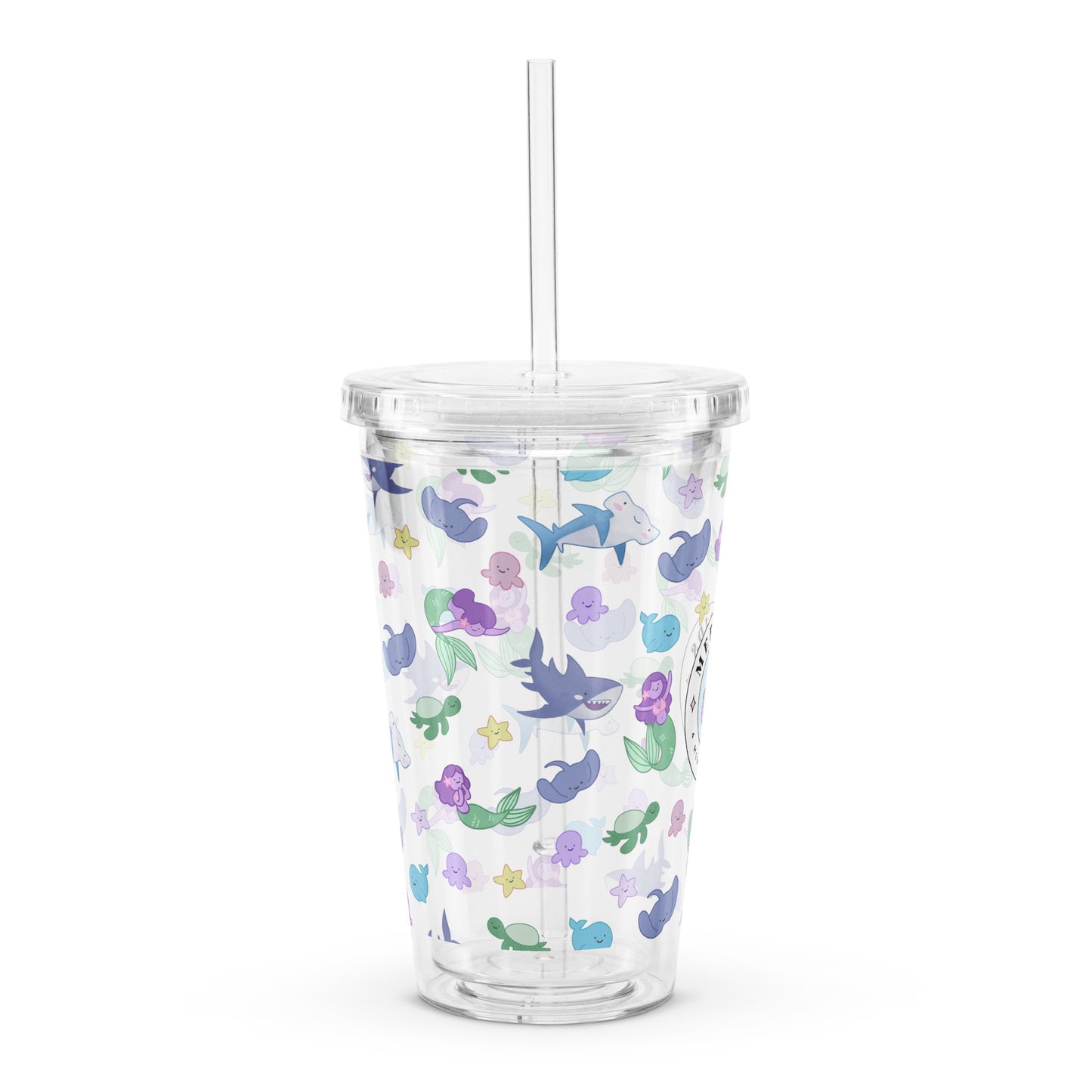 Mermaids 4 Mental Health - Clear plastic tumbler