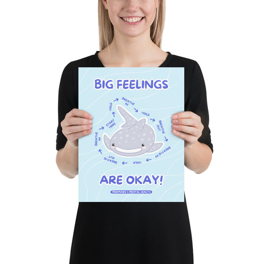 Emotional Support Whale Shark Breathing Exercise 11x14 Poster