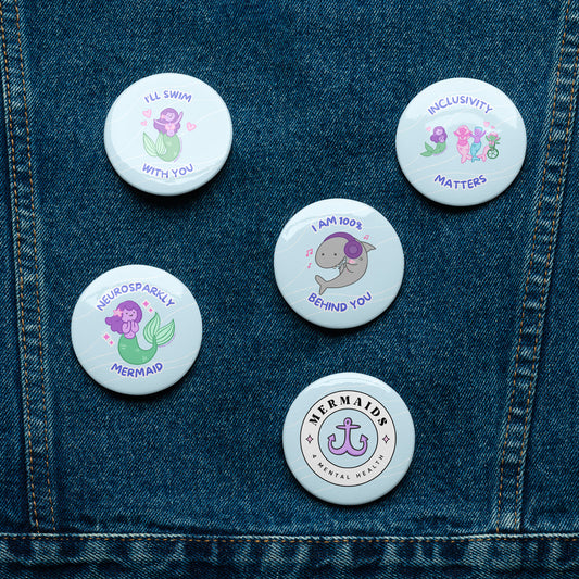 Mermaids 4 Mental Health Pins