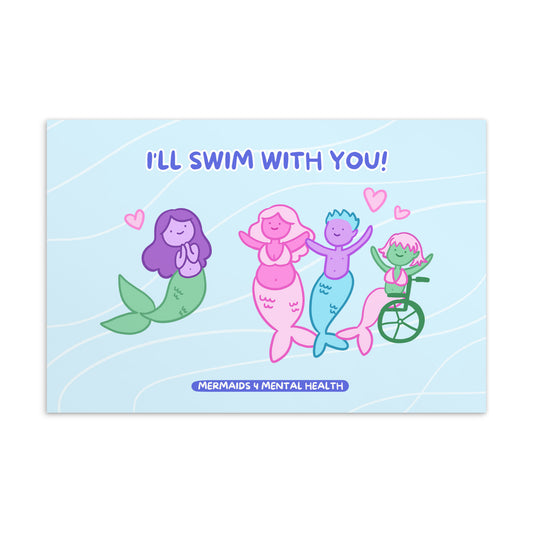 "I'll Swim With You" Postcard